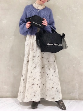 「Maison de FLEUR（メゾンドフルール）のアイテム（財布/小物）」を使った、メゾンドフルールstaffさん（レディース・154cm）の冬コーディネート