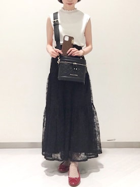 「Maison de FLEUR（メゾンドフルール）のアイテム（スマホケース/カバー）」を使った、メゾンドフルールstaffさん（レディース・154cm）の夏コーディネート