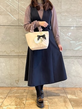 「Maison de FLEUR（メゾンドフルール）のアイテム」を使った、メゾンドフルールstaffさん（レディース・154cm）の冬コーディネート