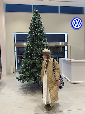 「TSUHARU by Samansa Mos2（ツハルバイサマンサモスモス）のアイテム（ノーカラーコート）」を使った、マヒプーさん（レディース・162cm）の冬コーディネート