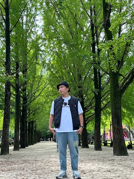 「B-SIDE（ビーサイド）のアイテム」を使った、Wenさん（メンズ・184cm）の秋コーディネート