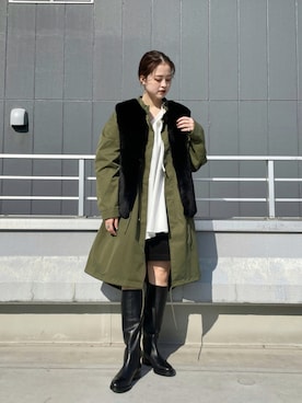 芹  菜さんの「M-65 ビッグシルエットキルティングライナー付き3WAYモッズコート【ユニセックス】」を使ったコーディネート