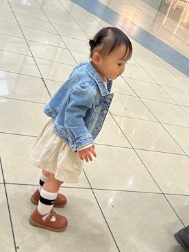 「GAP（ギャップ）のアイテム（ジャケット/アウター）」を使った、hinapuさん（キッズ・80cm）の春コーディネート