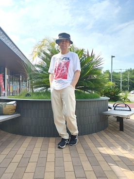 「DIESEL」｜「アイテム（帽子）」を使った、とっくんさん（メンズ・170cm）の夏コーディネート