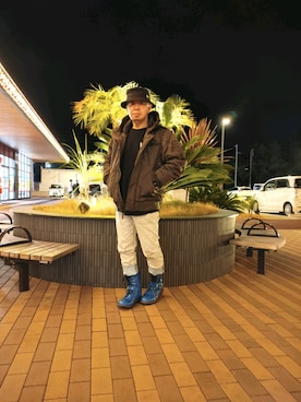 「ロールアップ」｜「アイテム（MA-1）」を使った、とっくんさん（メンズ・170cm）の冬コーディネート