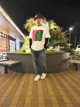 「DIESEL」｜「アイテム（帽子）」を使った、とっくんさん（メンズ・170cm）の春コーディネート