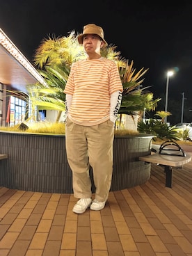 「DIESEL」｜「アイテム（帽子）」を使った、とっくんさん（メンズ・170cm）の春コーディネート