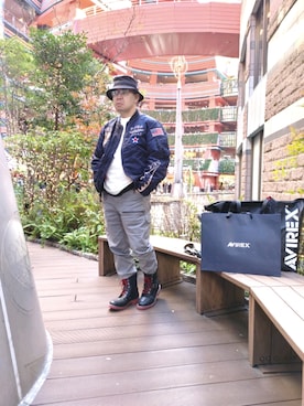 「お洒落さんと繋がりたい」｜「アイテム（MA-1）」を使った、とっくんさん（メンズ・170cm）の冬コーディネート