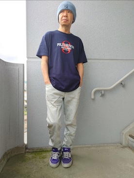 「DIESEL」｜「アイテム（帽子）」を使った、とっくんさん（メンズ・170cm）の秋コーディネート