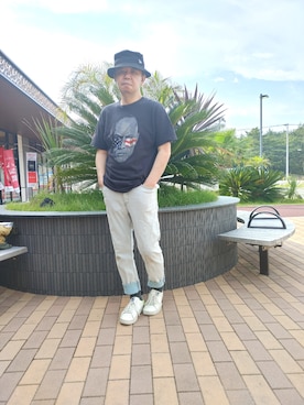 「DIESEL」｜「アイテム（帽子）」を使った、とっくんさん（メンズ・170cm）の夏コーディネート