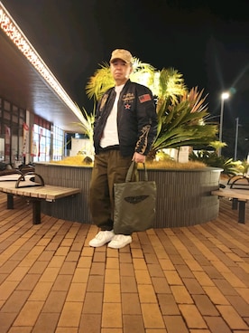 「お洒落さんと繋がりたい」｜「アイテム（MA-1）」を使った、とっくんさん（メンズ・170cm）の冬コーディネート