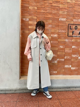 「いまどきジャケット写真」｜「アイテム（トレンチコート）」を使った、yuukaさん（レディース・159cm）の春コーディネート
