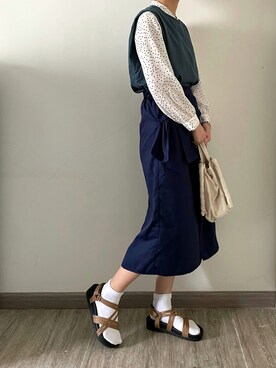 「LEPSIM（レプシィム）のベルトアツゾコサンダル　790591（サンダル）」を使った、nnnowearさん（レディース・158cm）の夏コーディネート