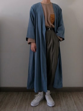 「PLUS ONE（プラスワン）のアイテム」を使った、nnnowearさん（レディース・158cm）の秋コーディネート
