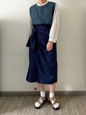 「LEPSIM（レプシィム）のベルトアツゾコサンダル　790591（サンダル）」を使った、nnnowearさん（レディース・158cm）の夏コーディネート