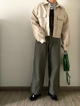 「reca（レカ）のアイテム（チノパンツ）」を使った、nnnowearさん（レディース・158cm）の冬コーディネート