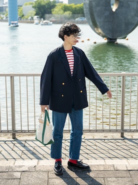 「FUDGEBOYのトラッドスタイル」｜「アイテム（ジャケット/アウター）」を使った、おはんさん（メンズ・180cm）の春コーディネート