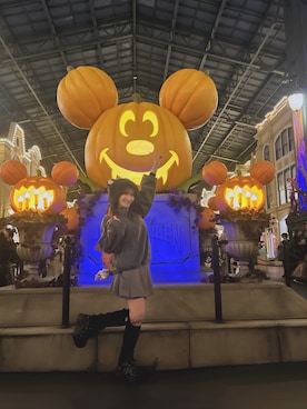 「アイテム（レッグウォーマー）」を使った、RUUさん（レディース・156cm）の秋コーディネート