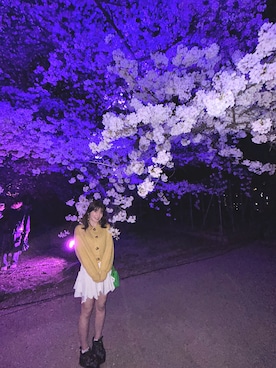 「LILY BROWN（リリーブラウン）のアイテム（スカート）」を使った、RUUさん（レディース・156cm）の春コーディネート
