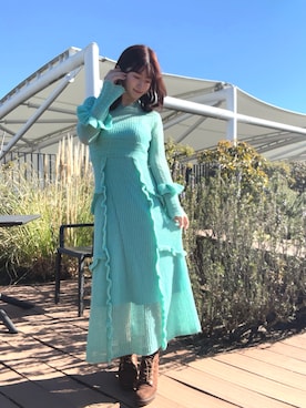 「LILY BROWN（リリーブラウン）のアイテム（ワンピース/ドレス）」を使った、RUUさん（レディース・156cm）の冬コーディネート