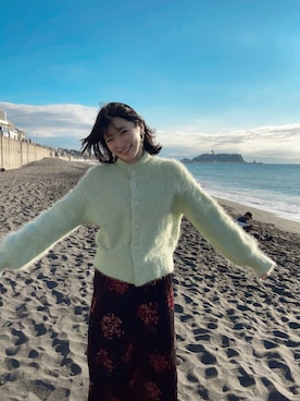 「MERCURYDUO（マーキュリーデュオ）のアイテム（スカート）」を使った、RUUさん（レディース・156cm）の秋コーディネート