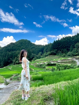 「ESPERANZA（エスペランサ）のアイテム（サンダル）」を使った、RUUさん（レディース・156cm）の夏コーディネート
