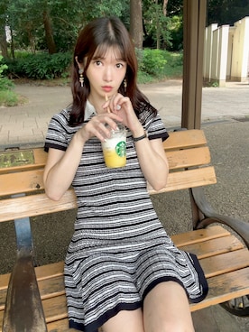「LILY BROWN（リリーブラウン）のアイテム（ワンピース/ドレス）」を使った、RUUさん（レディース・156cm）の夏コーディネート