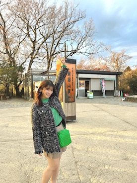 「LILY BROWN（リリーブラウン）のアイテム（ノーカラージャケット）」を使った、RUUさん（レディース・156cm）の冬コーディネート