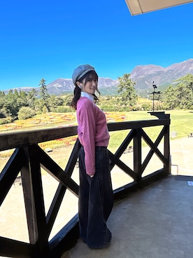 「アイテム（ハンチング/ベレー帽、グリーン系）」を使った、RUUさん（レディース・156cm）の秋コーディネート