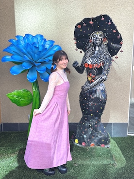 「アイテム（ワンピース/ドレス、パープル系）」を使った、RUUさん（レディース・156cm）の秋コーディネート