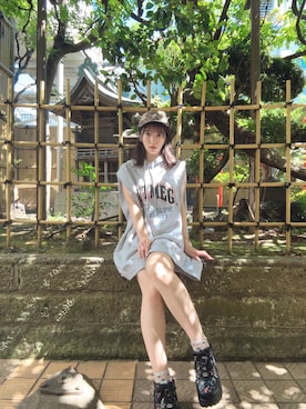 「SNIDEL（スナイデル）のアイテム（キャップ）」を使った、RUUさん（レディース・156cm）の秋コーディネート