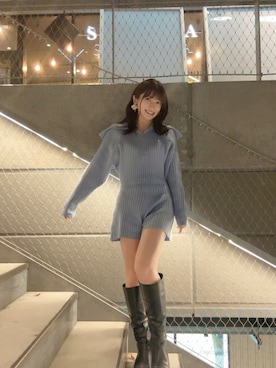 「MERCURYDUO（マーキュリーデュオ）のアイテム（ブーツ）」を使った、RUUさん（レディース・156cm）の秋コーディネート