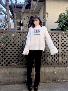 「Ameri（アメリ）のアイテム」を使った、RUUさん（レディース・156cm）の冬コーディネート