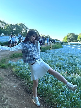「LILY BROWN（リリーブラウン）のアイテム（スカート）」を使った、RUUさん（レディース・156cm）の春コーディネート