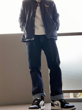 「エクストララージ」｜「アイテム（ナイロンジャケット）」を使った、TERUさん（メンズ・163cm）の冬コーディネート