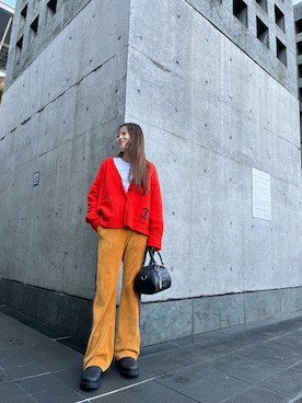 「DIESEL（ディーゼル）のアイテム（カーディガン/ボレロ）」を使った、우타너 (うたの)さん（レディース・161cm）の冬コーディネート