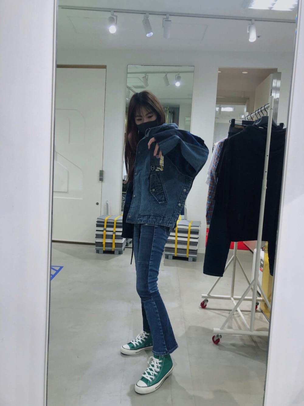 新品未使用 A.P.C.レディースダークデニムジャケットSサイズ andme デニムジャケット gジャン オーバーサイズノーカラー