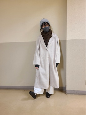 「CIAOPANIC TYPY（チャオパニックティピー）のアイテム（チェスターコート）」を使った、むぅ。さん（レディース・158cm）の冬コーディネート