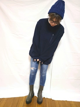 「アイテム（デニムパンツ、その他）」を使った、むぅ。さん（レディース・158cm）の秋コーディネート