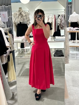 「アイテム（ワンピース、ピンク系）」を使った、OMIHOさん（レディース・156cm）の春コーディネート