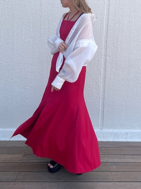 「red」｜「アイテム（ワンピース/ドレス）」を使った、OMIHOさん（レディース・156cm）の夏コーディネート