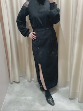 「スリットタイトスカート」｜OMIHOさん（レディース・156cm）の春コーディネート