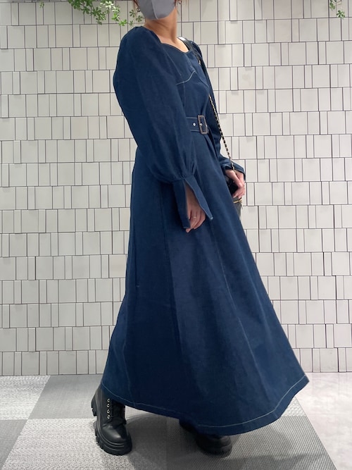 セール】ベルトセットロングワンピース（ワンピース）｜one after