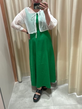 「みどり」｜「アイテム（ワンピース/ドレス）」を使った、OMIHOさん（レディース・156cm）の夏コーディネート