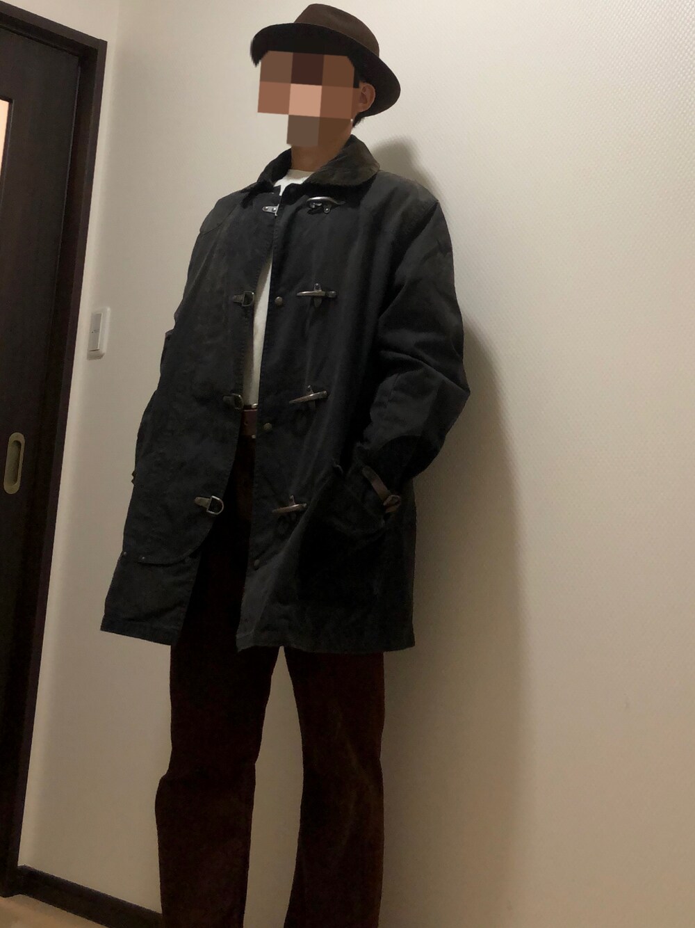 「秋コーデ、大人コーデ、オーバーサイズ、ブラック、冬コーデ、vintage、Polo Ralph Lauren、Levi's」｜「POLO RALPH LAURENのアイテム（その他アウター、ブラック系）」を使った、yu.95さん（メンズ・170cm）の秋コーディネートの1枚目の写真