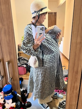 「2wayワンピース」｜「アイテム（帽子）」を使った、ＮＹＦさん（レディース・168cm）の冬コーディネート