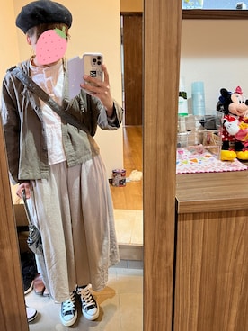 「袴パンツ」｜「アイテム（その他アウター）」を使った、ＮＹＦさん（レディース・168cm）の春コーディネート