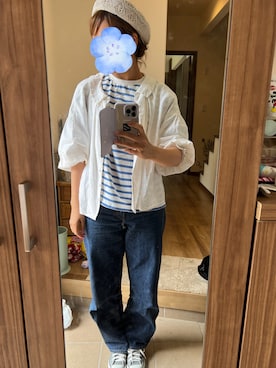 「アイテム（ハンチング/ベレー帽、ホワイト系）」を使った、ＮＹＦさん（レディース・168cm）の春コーディネート
