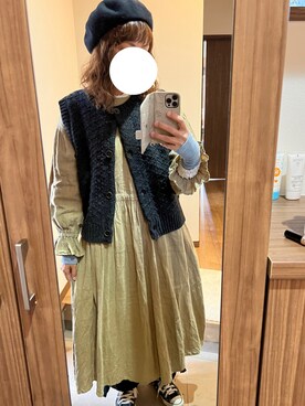 「ベストコーデ」｜「アイテム（ハンチング/ベレー帽）」を使った、ＮＹＦさん（レディース・168cm）の冬コーディネート