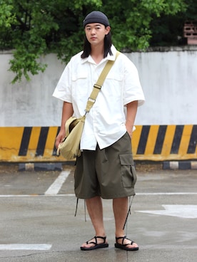 「khaki」｜   bb_stgさん（メンズ・171cm）の夏コーディネート